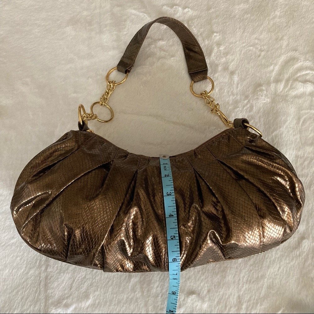 Giannini Gold Faux Leather Snakeskin Bag - Picture 13 of 15